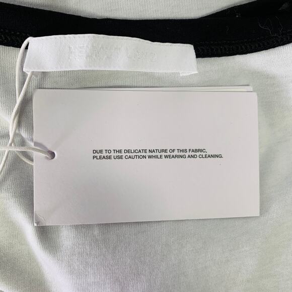 HELMUT LANG Size M Black White Cotton Layered Bubble Hem Dress - Picture 4 of 7